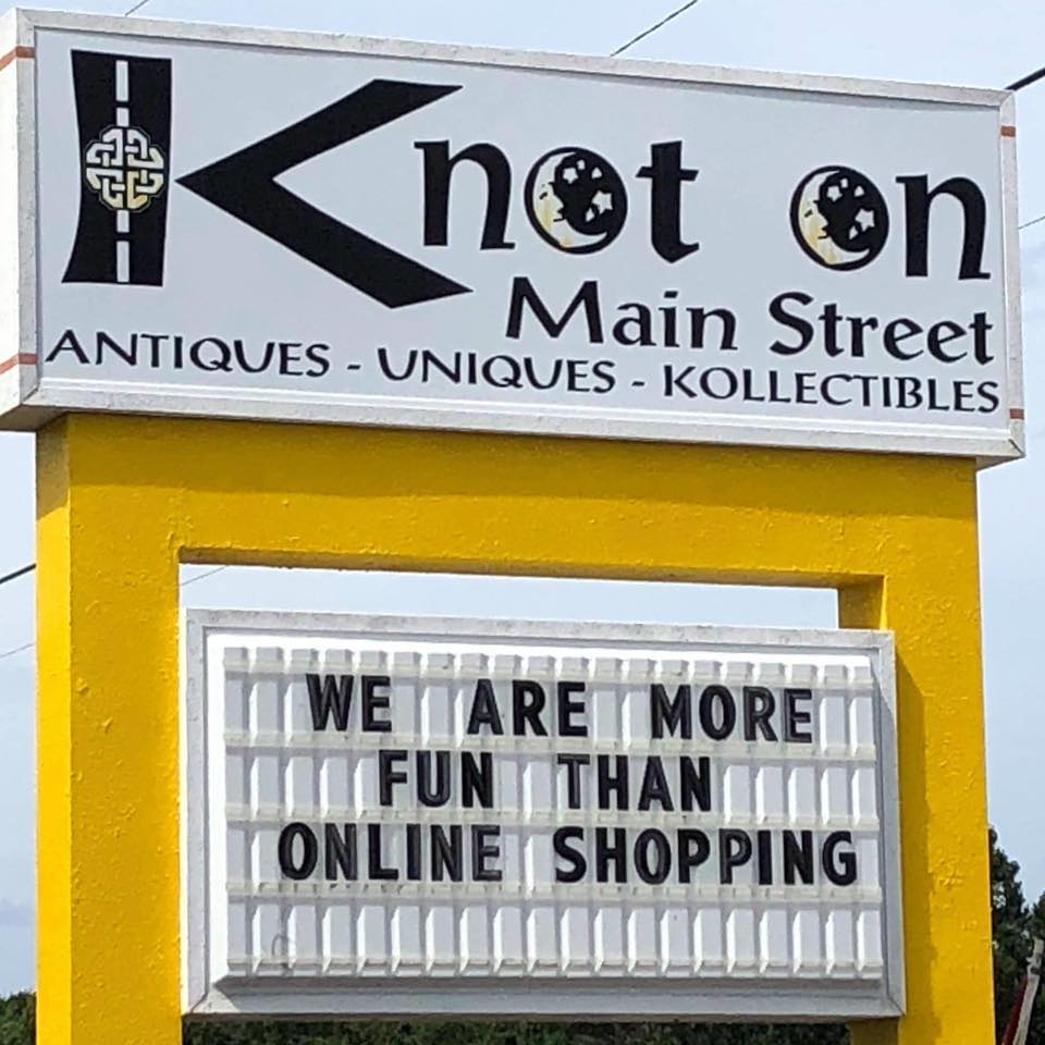 More fun than online shopping sign
